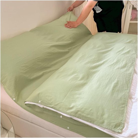 Slaapzak Liner - Reis Laken - Comfortabel Reizen - 100% Katoen - 160x210cm - Groen