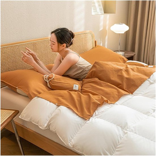 Slaapzak Liner - Reis Laken - Comfortabel Slapen - Klasse A Katoen - 180x210cm - Oranje