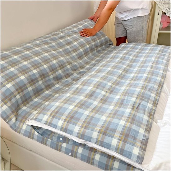 Slaapzak Liner - Reis Laken - Hygiënisch Reizen - 100% Katoen - 160x210cm - Blauw
