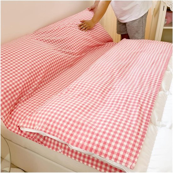 Slaapzak Liner - Reis Laken - Hygiënisch Reizen - Zacht Katoen - 200x210cm - Roze