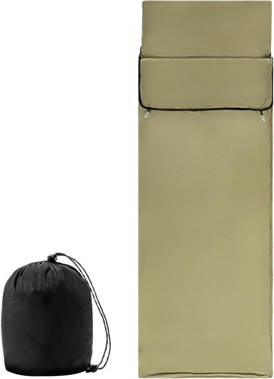 Slaapzak Liner - Reis Laken - Kamperen Buiten - Sneldrogende Stof - 80x210 cm - Groen