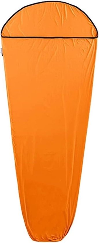 Slaapzak Liner - Reis laken - Kamperen en Hiken - Voert Vocht Af - 200 x 80 cm - Oranje