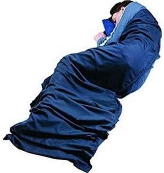 Slaapzak Liner - Reis Laken - Kamperen en Reizen - Ademend Katoen Polyester - 205 x 75 cm - Blauw