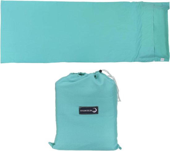 Slaapzak Liner - Reis Laken - Kamperen en Reizen - Lichtgewicht en Compact - 31x82 Inch - Blauw
