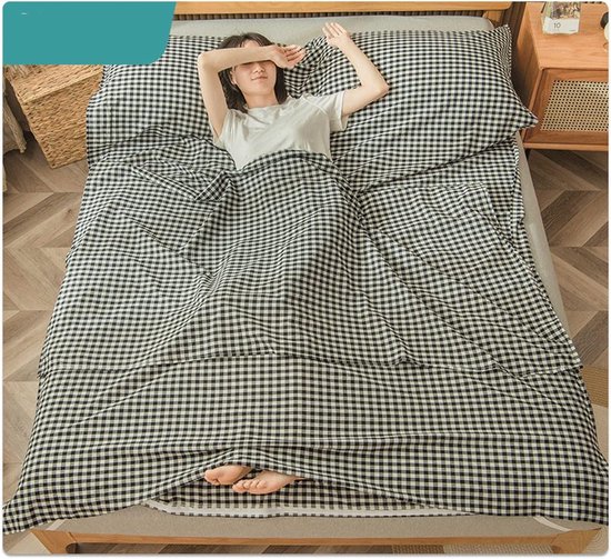 Slaapzak Liner - Reis Laken - Kamperen Reizen - Met Rits - 180x210cm - Grijs