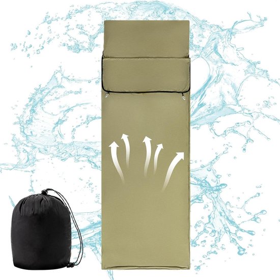 Slaapzak Liner - Reis Laken - Kamperen Reizen - Sneldrogend Ademend - 80x210 cm - Groen