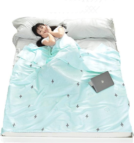 Slaapzak Liner - Reis Laken - Schoon Slapen - Katoen Comfort - 200x230cm - Hemelsblauw