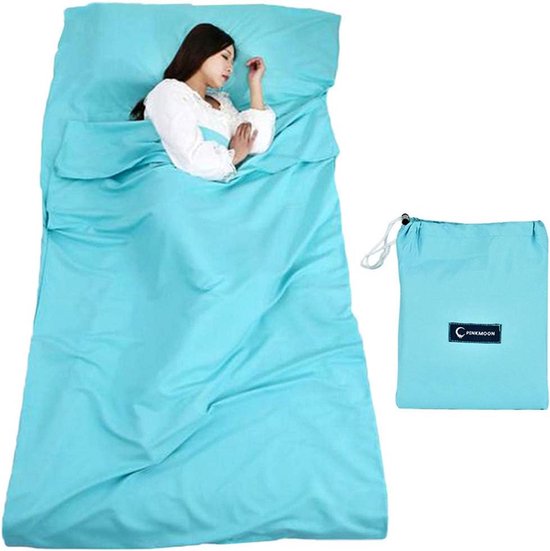 Slaapzak Liner - Reis Slaapzak - Hygiënisch Slapen - Met Knopen - 210 x 115 cm - Groen