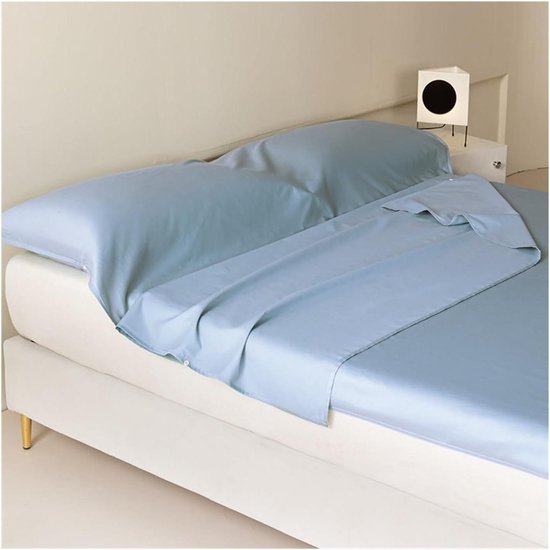 Slaapzak Liner - Reislaken Hotel Laken - Kamperen Reizen - Ultralicht Ademend - 190x210cm - Blauw