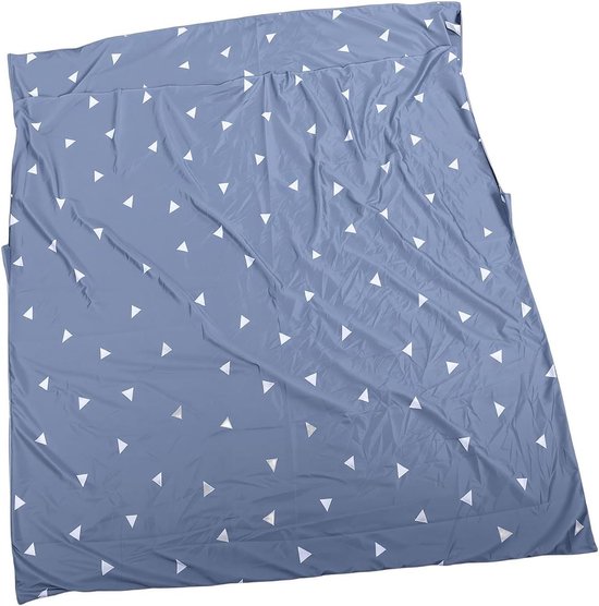 Slaapzak Liner - Slaaplaken Reis - Hygiënisch Slapen - Geïntegreerde Kussensloop - 180x215 cm - Lichtblauw