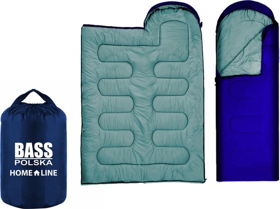 Slaapzak met capuchon, 2-in-1 kampeerquilt, blauw van Quechua