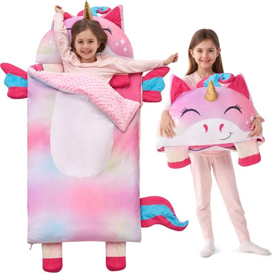 Slaapzak met kussen en deken voor kinderen - ideale dutjemat voor kinderdagverblijf en kleuterschool - perfect cadeau voor verjaardag en Kerstmis
