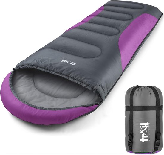 Slaapzak met nauwsluitende capuchon, enkele slaapzak voor volwassenen, 3 seizoenen, waterdicht, licht, comfortabel, robuust, met compacte zak, outdoor, camping, 190 cm x 75 cm van Merkloos