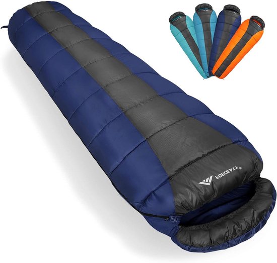 Slaapzak Mummie - Outdoor Slaapzak - Kamperen en Reizen - Waterdicht en Lichtgewicht - 213 cm - Zee Blauw