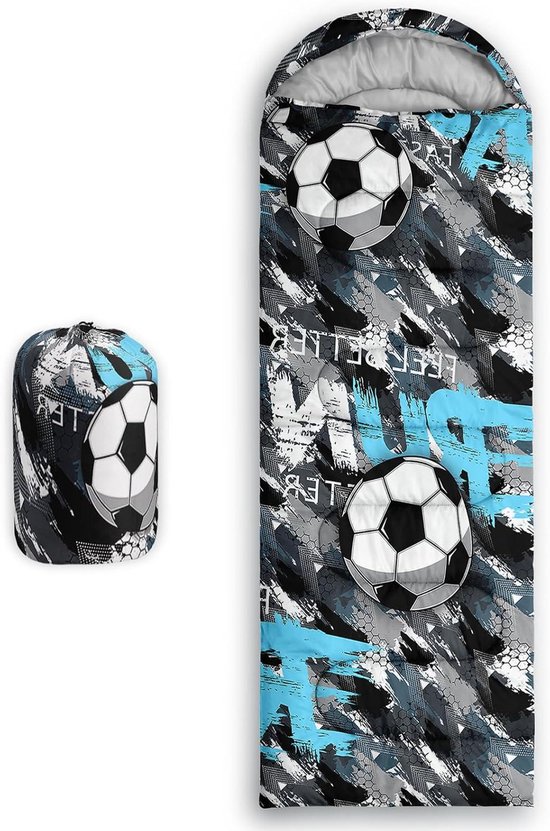 Slaapzak Mummie - Outdoor Slaapzak - Kamperen en Wandelen - Waterdicht Polyester - 80 x 230 cm - Voetbal