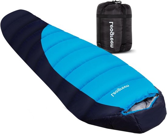 Slaapzak Mummie - Winter Slaapzak Kampeerslaapzak - Outdoor Kamperen - Waterdicht Winddicht - 210x80x35cm - Blauw
