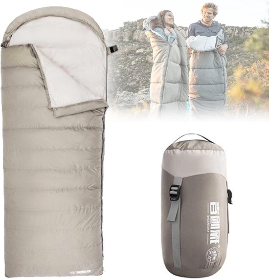 Slaapzak Mummy - Luxe slaapzak - Kamperen Buiten - Lichtgewicht Warm - 220x80cm - Grijs