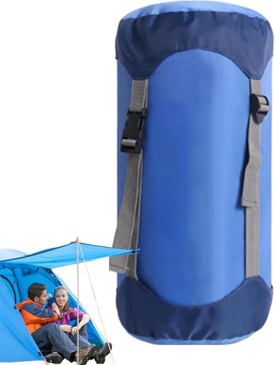 Slaapzak Opbergzak - Compressie Tas - Kamperen Backpacken - Spatwaterdicht Scheurbestendig - XL Blauw