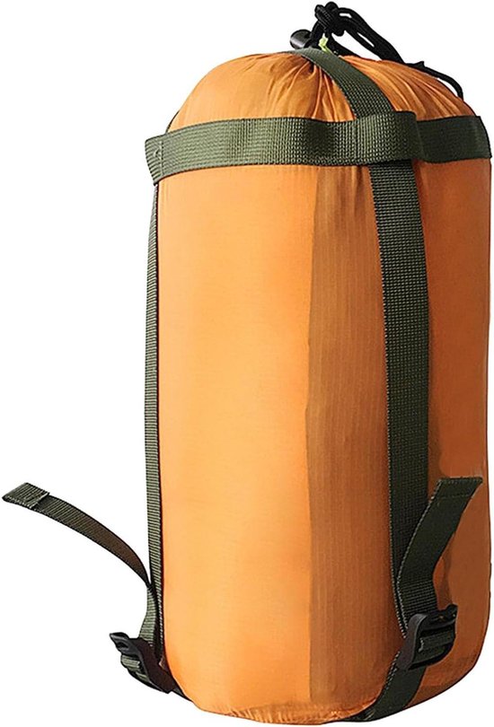 Slaapzak Opbergzak - Compressiehoes Backpackzak - Kamperen en Reizen - Scheurbestendig Waterdicht - 18 x 38 cm - Oranje