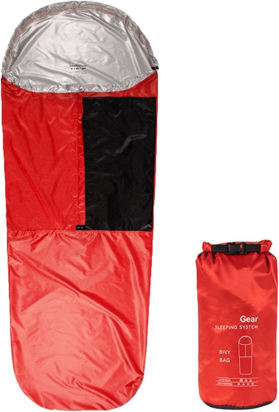Slaapzak Opbergzak - Thermische Cover - Outdoor Avontuur - Vochtbestendig Schild - 85x220cm - Zwart/Rood