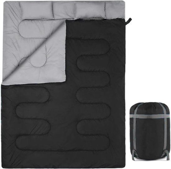 Slaapzak - Outdoor deken - Kamperen en reizen - Waterdicht en winddicht - 150x220 cm - Zwart