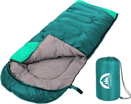 Slaapzak Outdoor - Kampeeruitrusting - Kamperen Backpacken - Waterdicht Weerbestendig - Single 86.6x29.5 - Emerald Groen