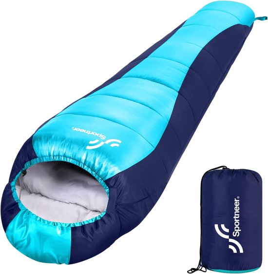 Slaapzak, outdoor, mummieslaapzak: 3-4 zones, licht, waterdicht, slaapzak 5 °C - 15 °C, voor stimulus, festival, camping, indoor, klein verpakkingsformaat en ultralight van Merkloos
