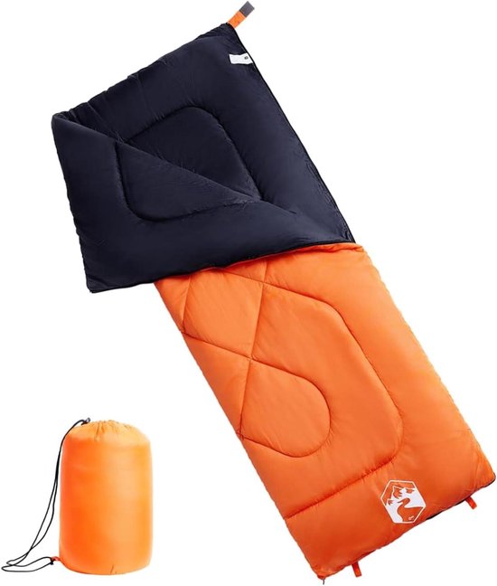 Slaapzak - Outdoor slaapzak Kampeerslaapzak - Buitenavonturen - Waterdichte polyester buitenlaag - 190 x 72 cm - Oranje en zwart