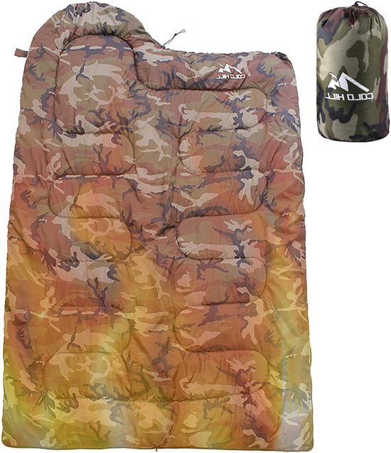 Slaapzak - Outdoor slaapzak - Kamperen en reizen - Weerbestendig en waterdicht - 220 x 70 cm - Camouflage