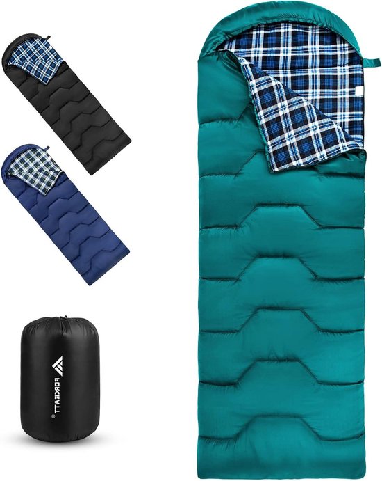 Slaapzak - Outdoor slaapzak - Kamperen en wandelen - Waterafstotend en scheurbestendig - 220x80cm - Flanel Blauw