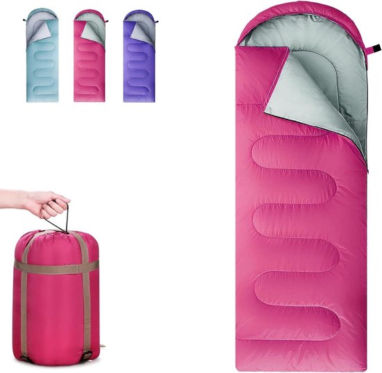 Slaapzak - Outdoor tas - Kamperen en wandelen - Synthetische vulling - 3-4 seizoenen - Mandarijn Rood