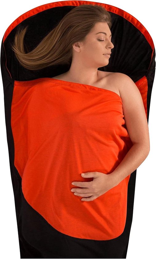 Slaapzak Plus Momia zwart-zwart/rood 90 x 183 cm - Unise van AB Products