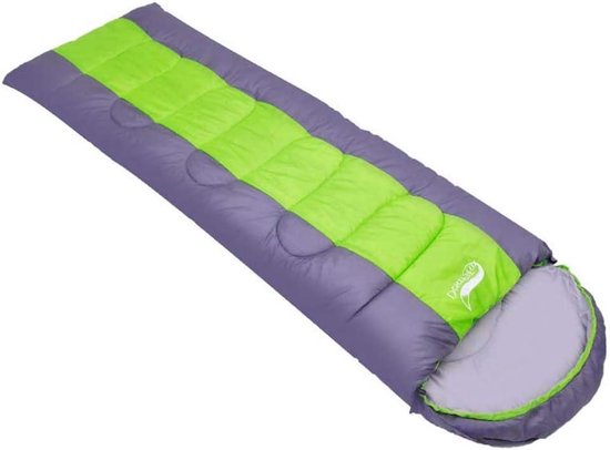 Slaapzak Rechthoekig - Kampeerzak Lichtgewicht - Outdoor Activiteiten - Waterafstotend Ademend - 220x75cm - Groen Grijs