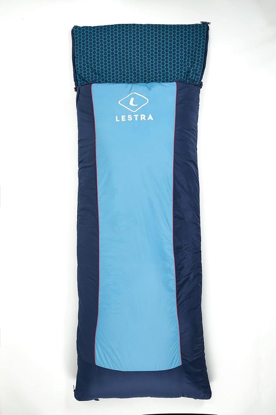 Slaapzak Rechthoekig - Kampeerzak XL - Kamperen en Reizen - Comfort tot 9°C - 190+40x80 cm - Blauw