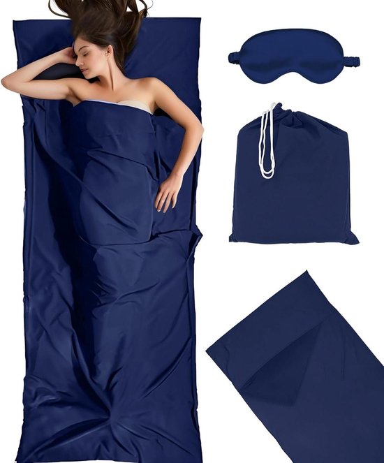 Slaapzak - Reismodel - Backpacken - Ultra lichtgewicht - 220x90 cm - Blauw