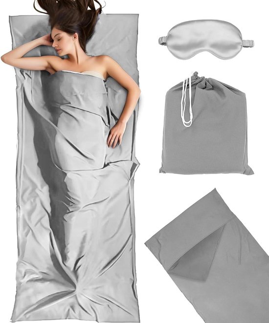 Slaapzak - Reismodel - Backpacken - Ultra lichtgewicht - 220x90 cm - Grijs