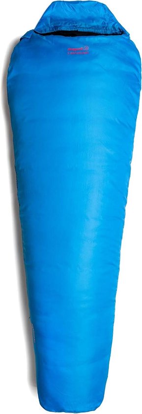 Slaapzak - Reismodel Mummy - Kamperen en wandelen - Geïntegreerd oprolnet - 221 cm lang - Elektrisch blauw