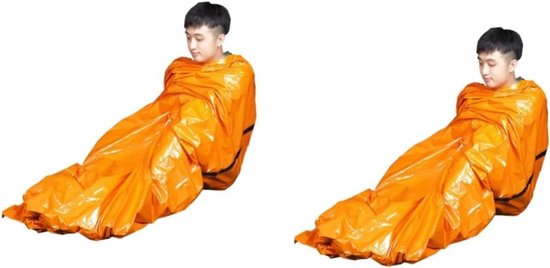 Slaapzak Set - Kampeeruitrusting - Buitenactiviteiten - Waterdicht Ontwerp - 203 cm - Oranje van Merkloos