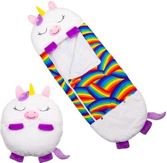 Slaapzak - Slaapzak kind - 2 in 1 - Met kussen - Geschikt tot 150 cm - Maat L - Kinderslaapzak Eenhoorn van Merkloos