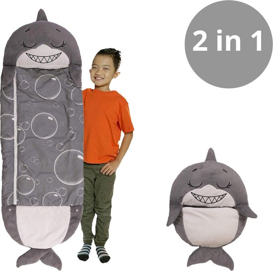 Slaapzak - Slaapzak kinderen - Kinderslaapzak - Slaapzak kind - Slaapzak junior - 2 in 1 Kussen en Slaapzak - Haai - Tot 5 jaar - Multifunctioneel - 110x50cm - Maat S van Puckator