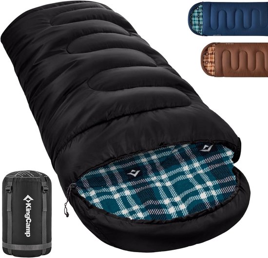 Slaapzak - Slaapzakken - Flanellen Binnenvoering/Waterafstotend Polyester - 1 Stuk - Camping En Indoor Gebruik - Zwart