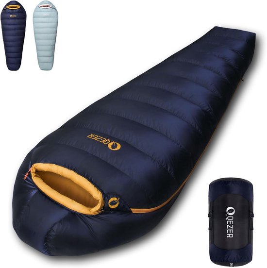 Slaapzak - ultra-licht - veren - superwarm met graphene voering - voor alpine trekking - ShopVlot