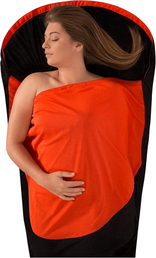Slaapzak Unisex Momma 90x183 cm Zwart Rood