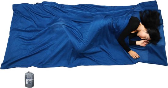 Slaapzak van zijde/katoen, reisslaapzak met dubbele ritssluiting en kussenvak, 220 cm x 110 cm, extra brede huttenslaapzak voor hostels, Lnlay licht, compact en ademend van Lnlay