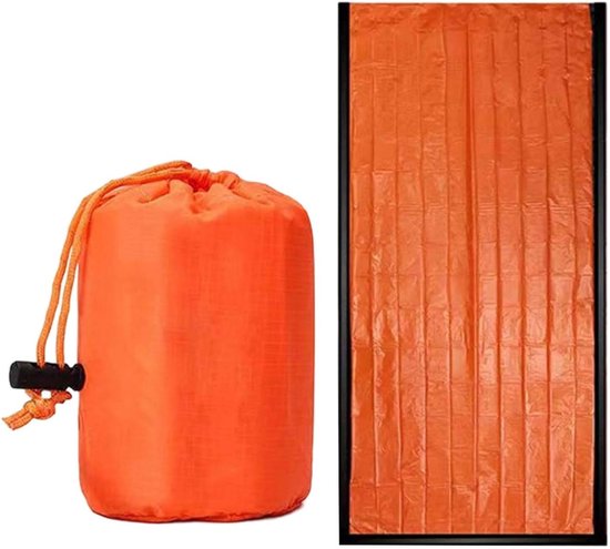 Slaapzak Vier Seizoenen - Outdoor Slaapzak - Kamperen en Trekking - Inclusief Compressiezak - Compact Transport - Oranje