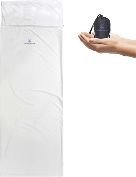 Slaapzak voering - Kampeerliner - Kamperen en reizen - Lichtgewicht en draagbaar - 230 x 80 cm - Wit