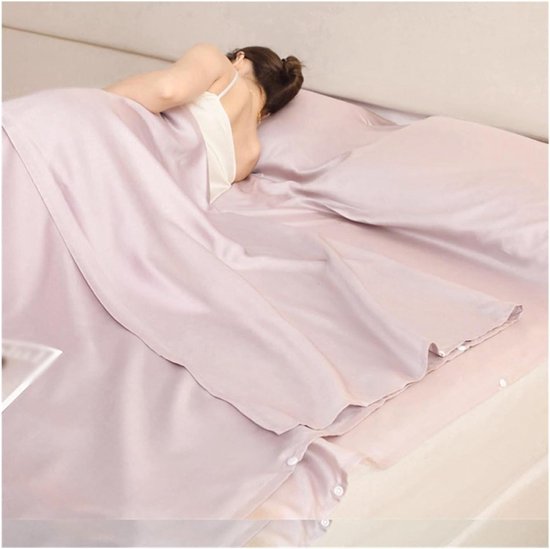 Slaapzak voering - Reislaken - Comfortabel slapen - Zijdezacht Tencel - 120x210cm - Roze