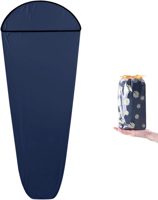 Slaapzak Voering - Reislaken - Reizen Kamperen - Zeer Elastisch - 80 x 200cm - Donkerblauw