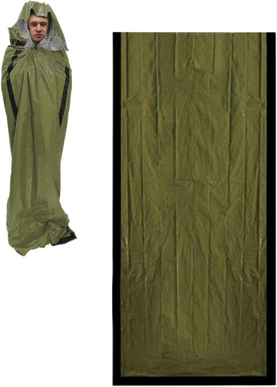 Slaapzak Volwassen - Lichtgewicht Slaapzakje - Outdoor Activiteiten - Waterdichte Thermische Voering - 266 x 91 cm - Groen