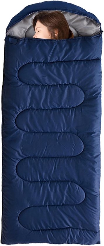 Slaapzak Volwassenen - Camping Slaapzak - Outdoor Activiteiten - Lichtgewicht Waterdicht - 180cm x 75cm - Donkerblauw